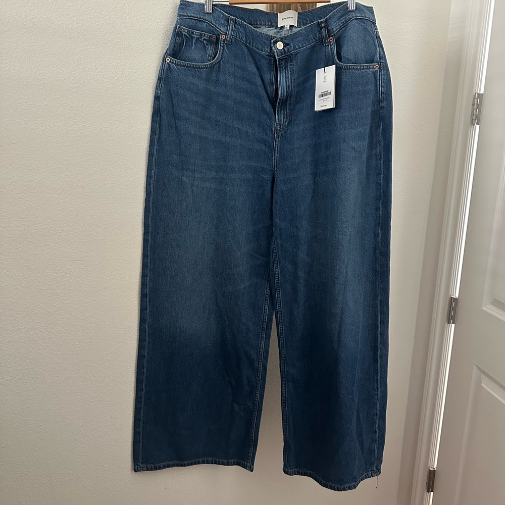 Reformation Rui lived in Classic Blue Wide-Leg Jeans baggy 32 - Picture 5 of 9
